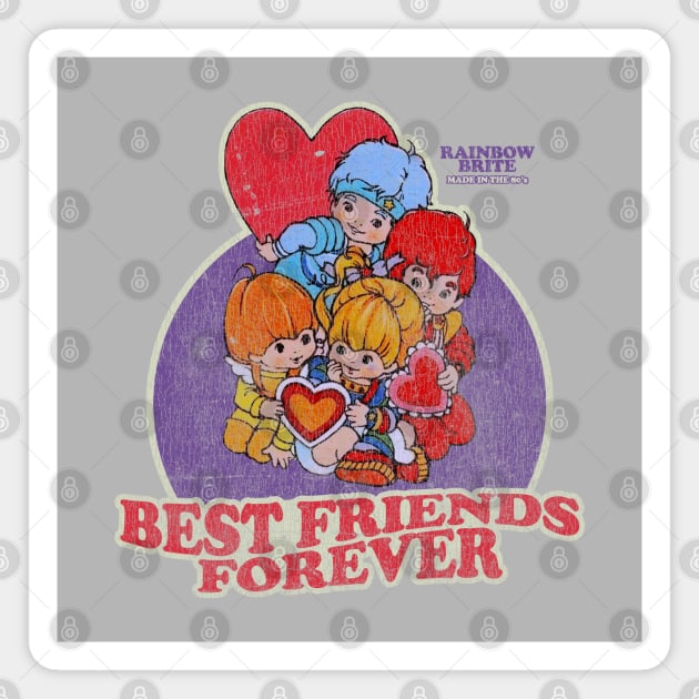 Best Friends Forever Rainbow Brite Distressed Magnet by Tangan Pengharapan